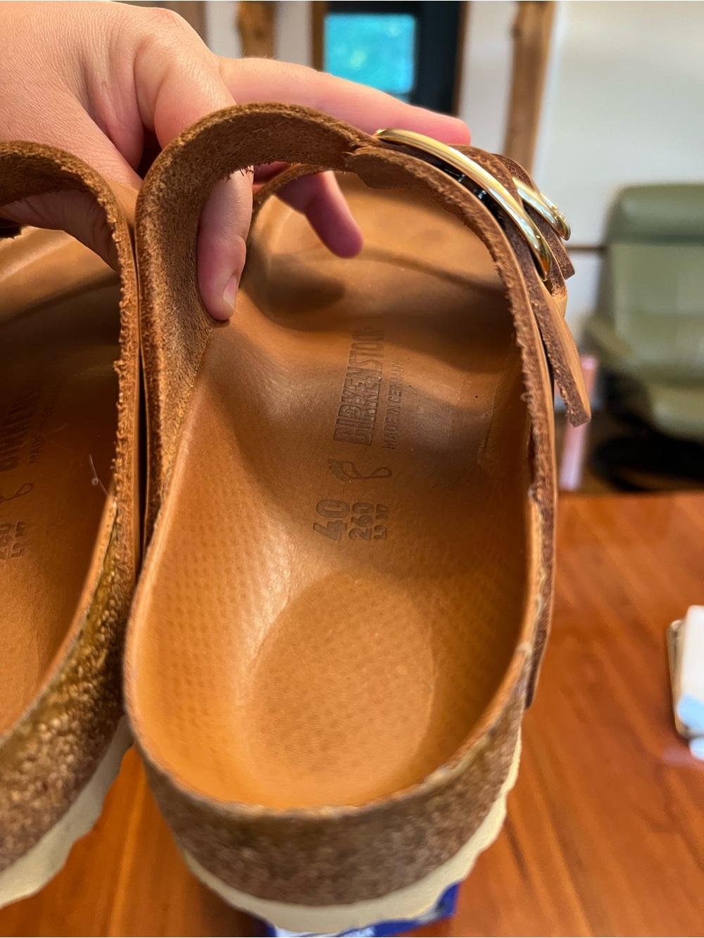Birkenstock Arizona Big Buckle Oiled Leather Cognac Brown 40 Regular - Picture 11 of 11